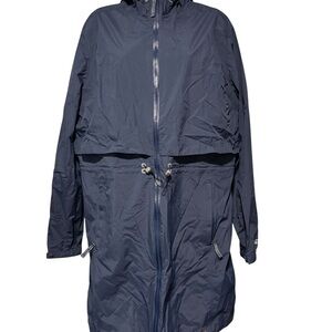 L.L. Bean Women’s Meridian Rain Coat With Hood Navy Blue XL